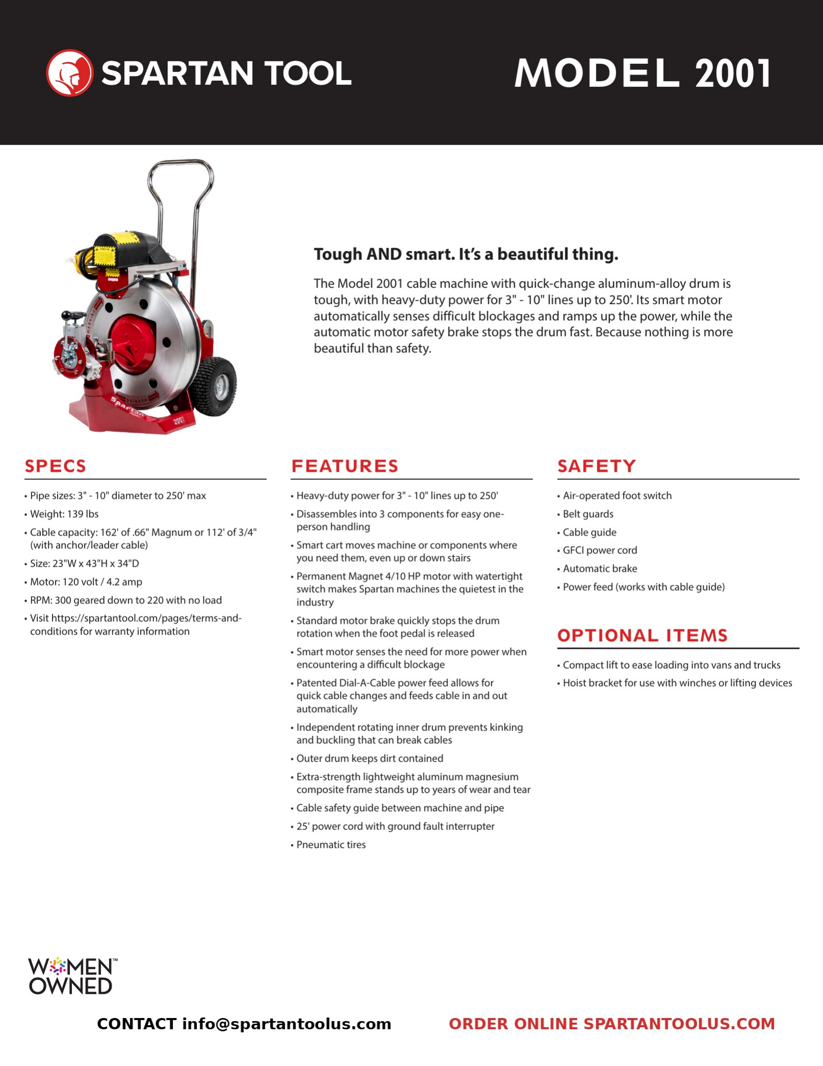 Model 2001 product guide 1